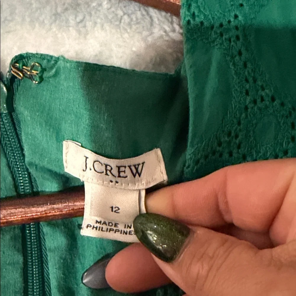 J. Crew Long Sleeve Green Dress